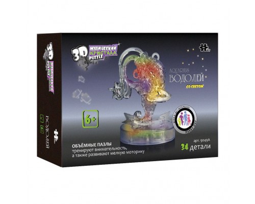 3D Crystal Puzzle Знаки Зодиака Водолей со светом (9049A)(72/36)